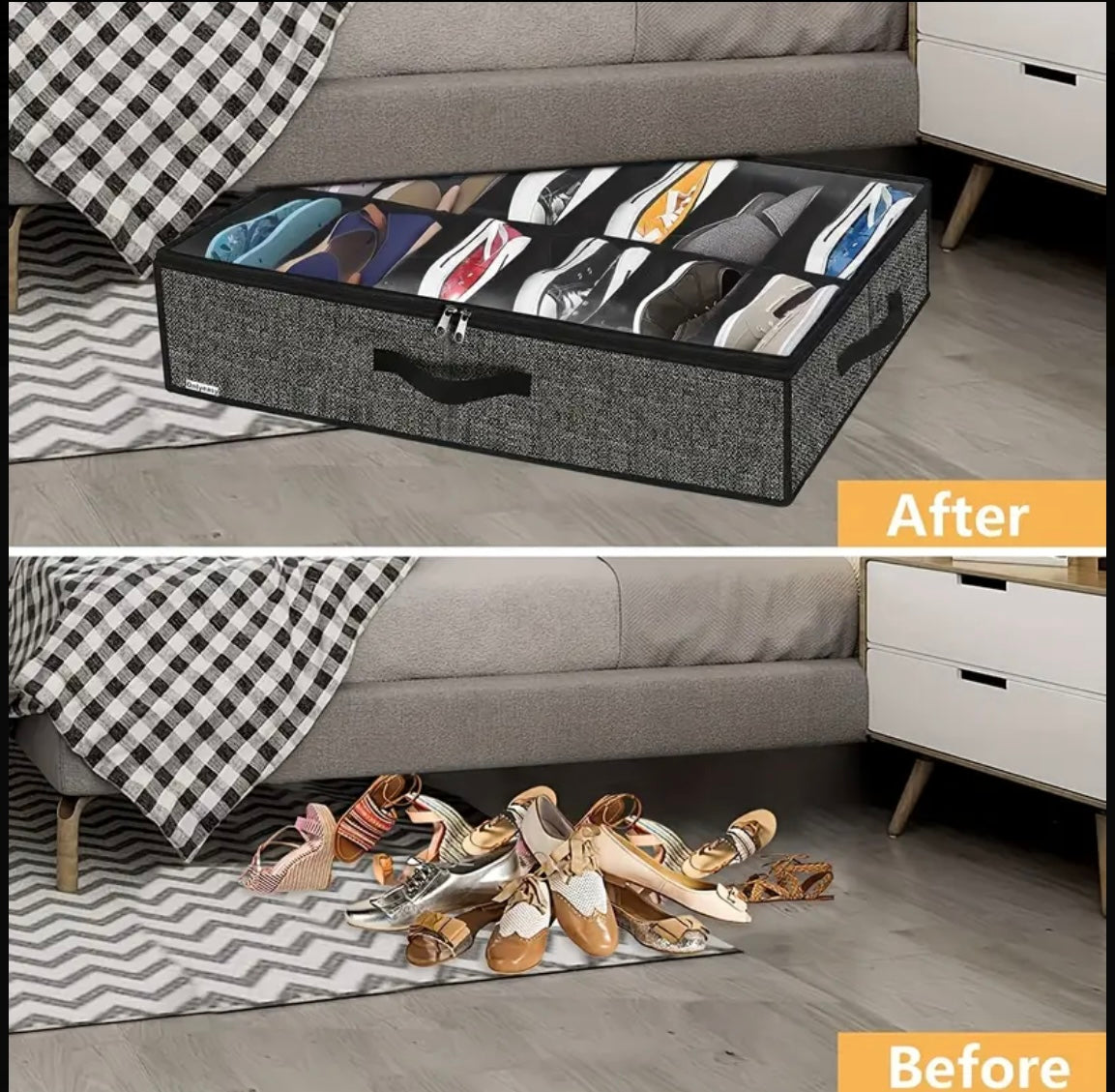 1pc/2pcs Set Stackable Under Bed Shoe Storage