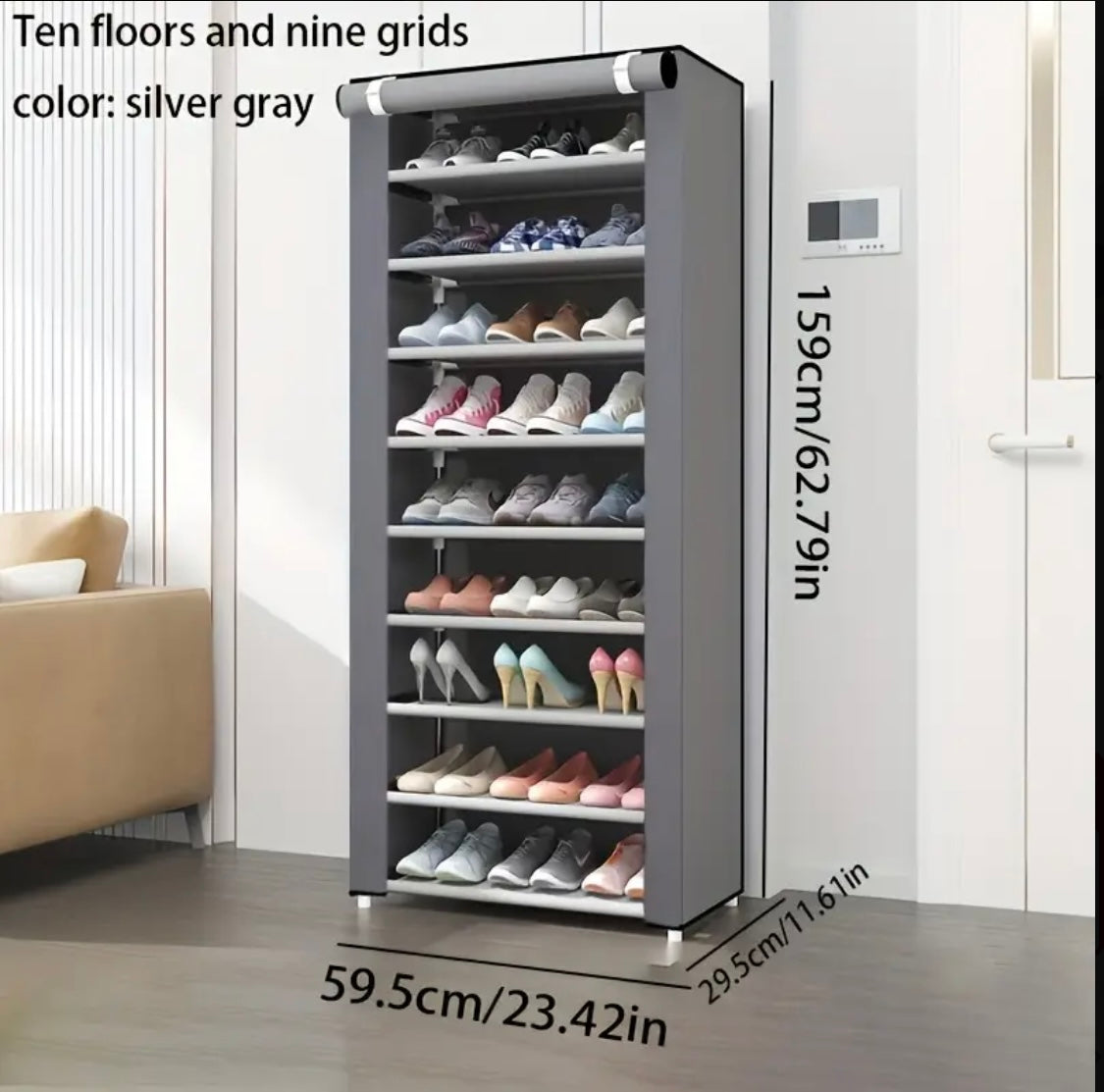 Large 8/10 Layer Shoe Cabinet