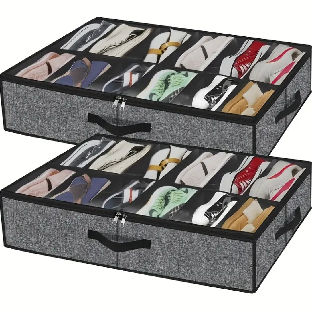 1pc/2pcs Set Stackable Under Bed Shoe Storage