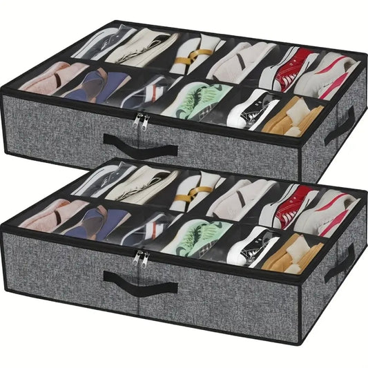 1pc/2pcs Set Stackable Under Bed Shoe Storage